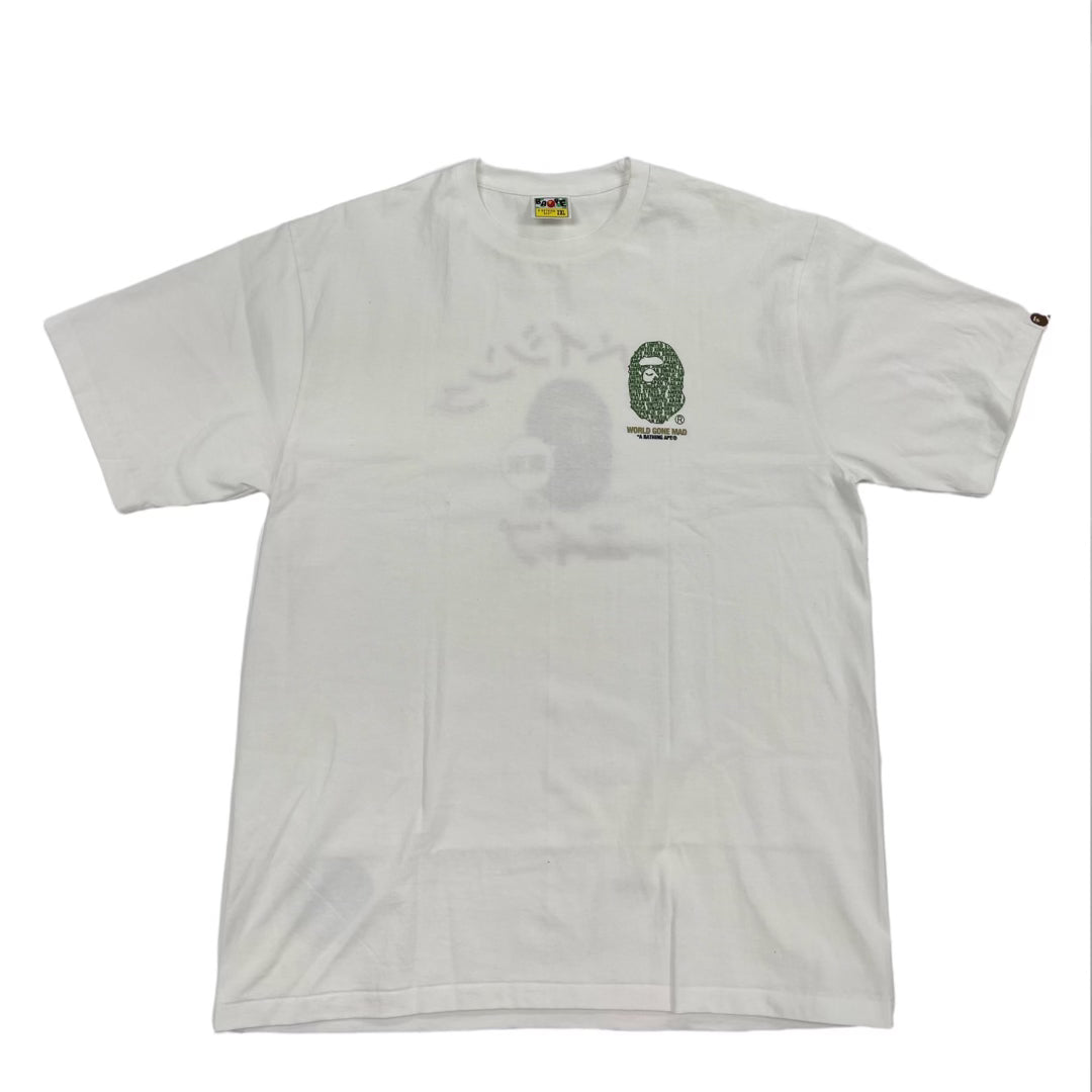 Bape T-shirt (World gone mad) White L hotsell