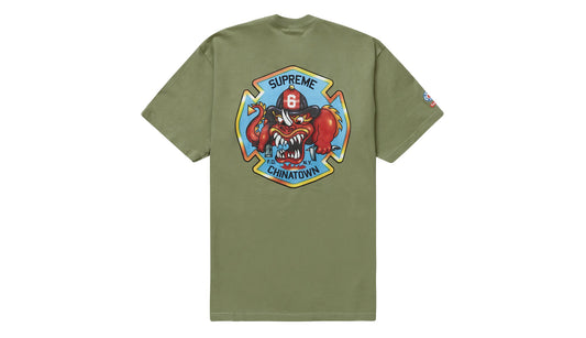 Supreme FDNY Engine 9 Tee Light Olive