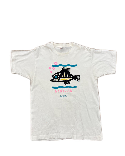 Mad Fish Vintage Tee White