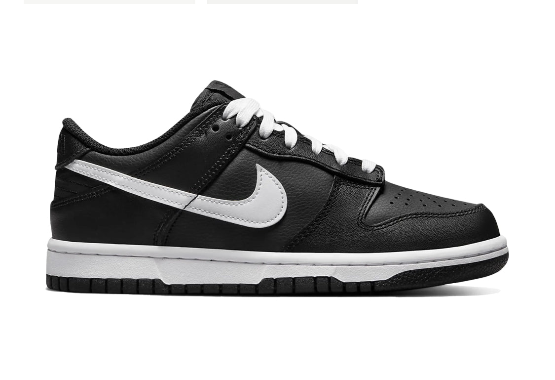 nike dunk low black and white youth