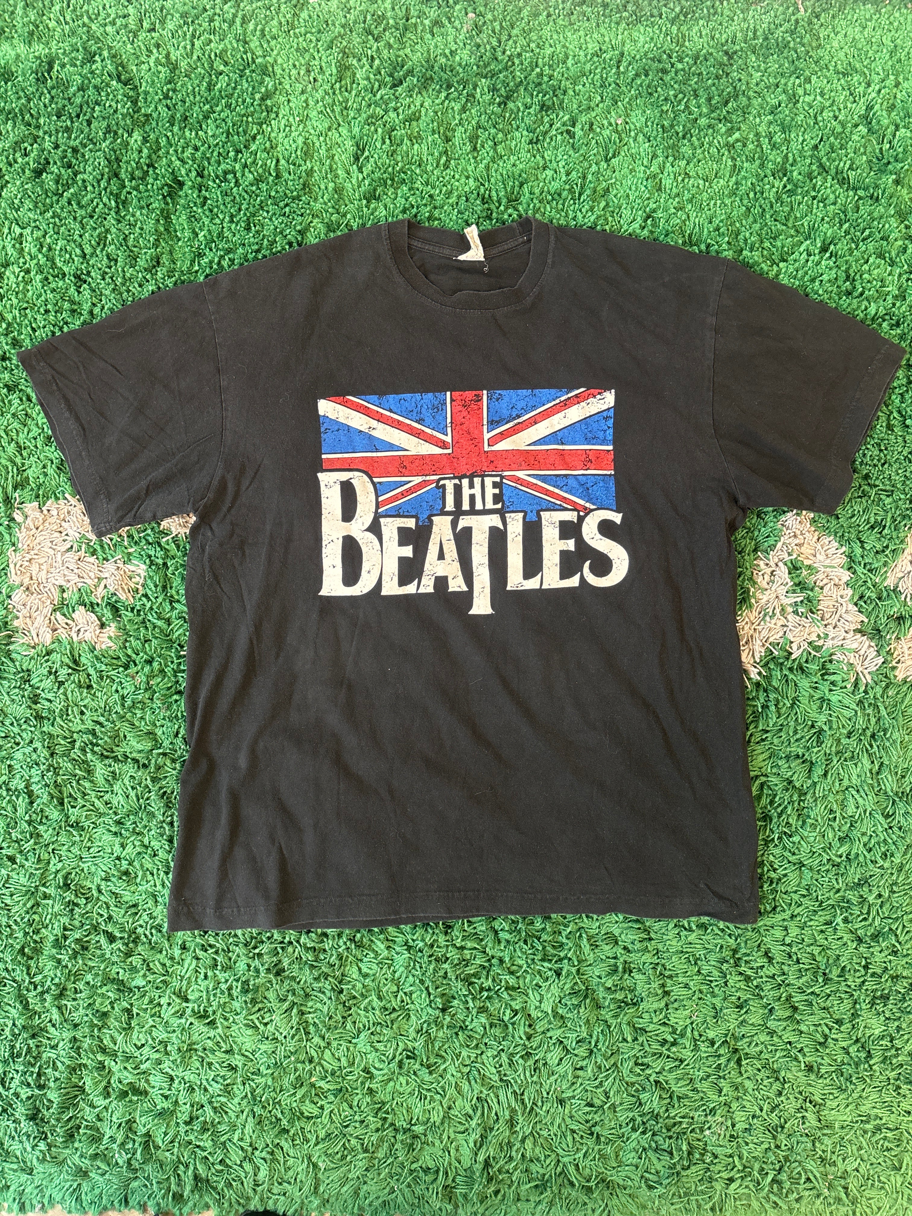 Vintage Beatles Flag Tee Black