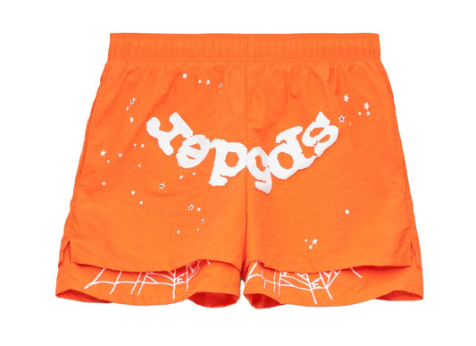 SP5DER OG Web Double Layer Shorts Orange
