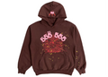 Sp5der Angel Number Hoodie Brown
