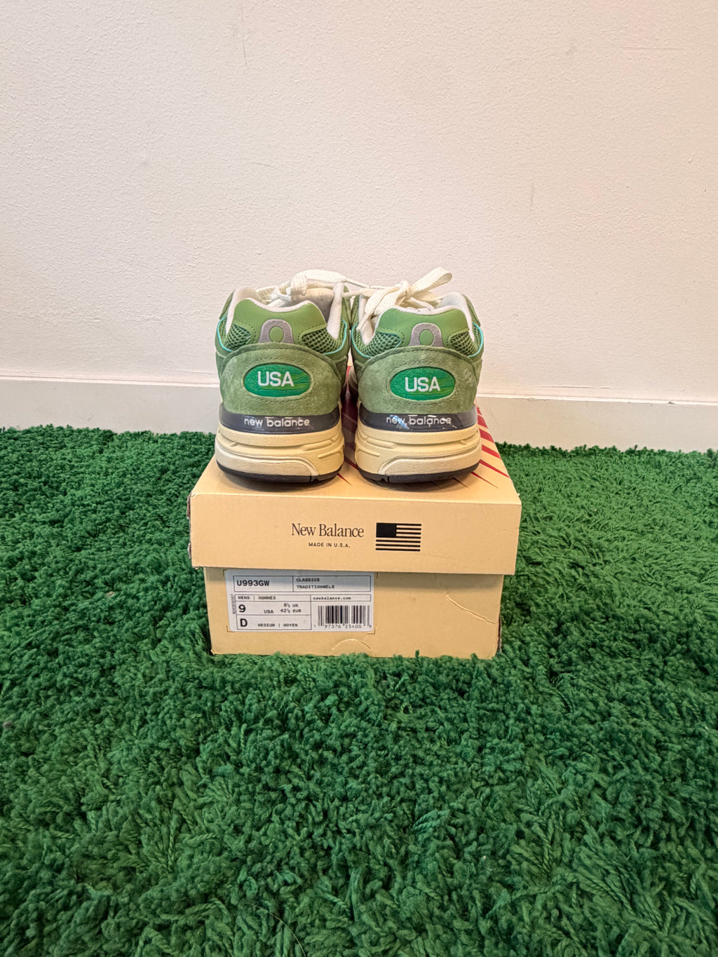 Used New Balance 993 MiUSA Teddy Santis Chive (Mens)