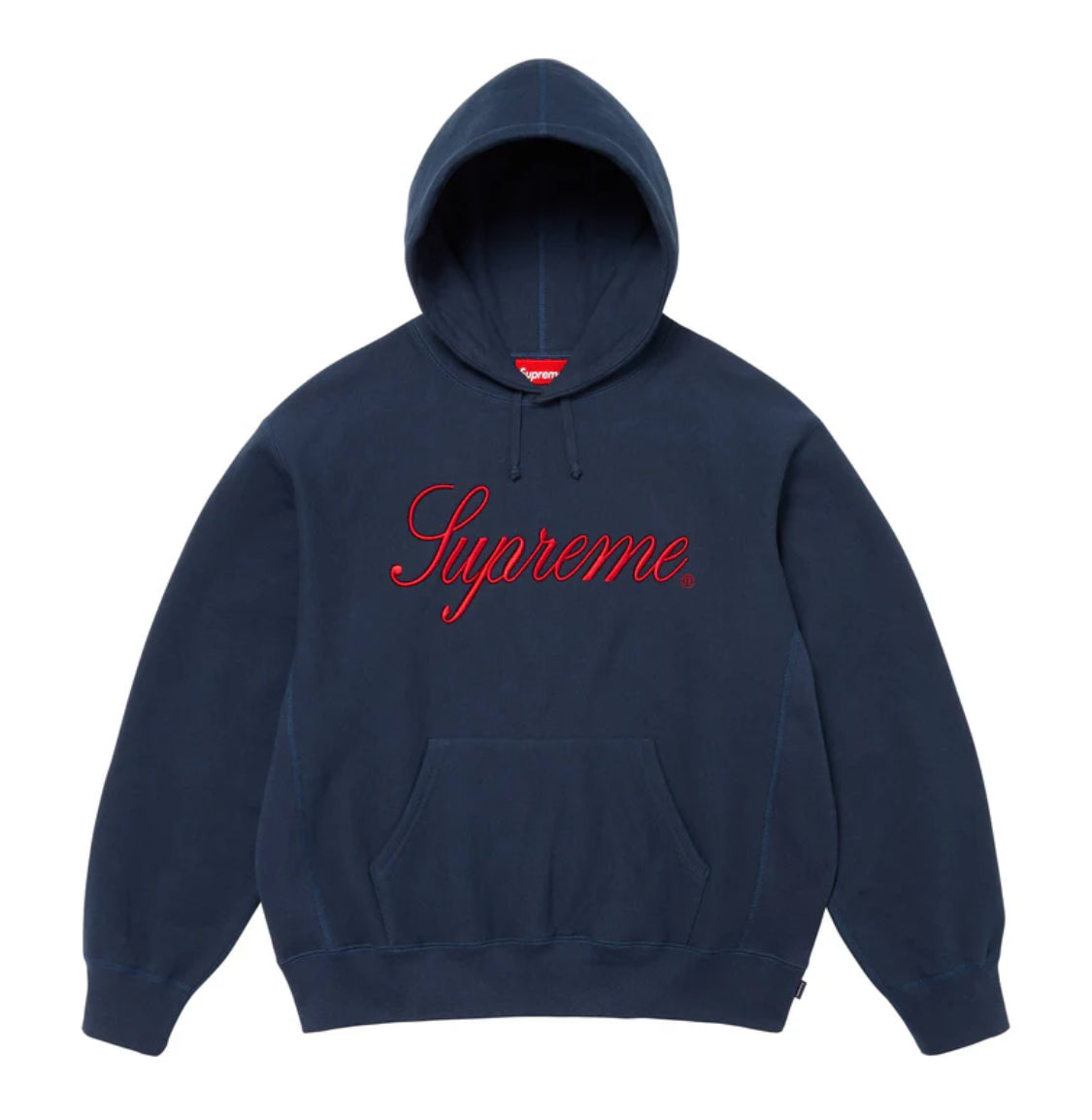 Supreme Embroided Script Hoodie Navy