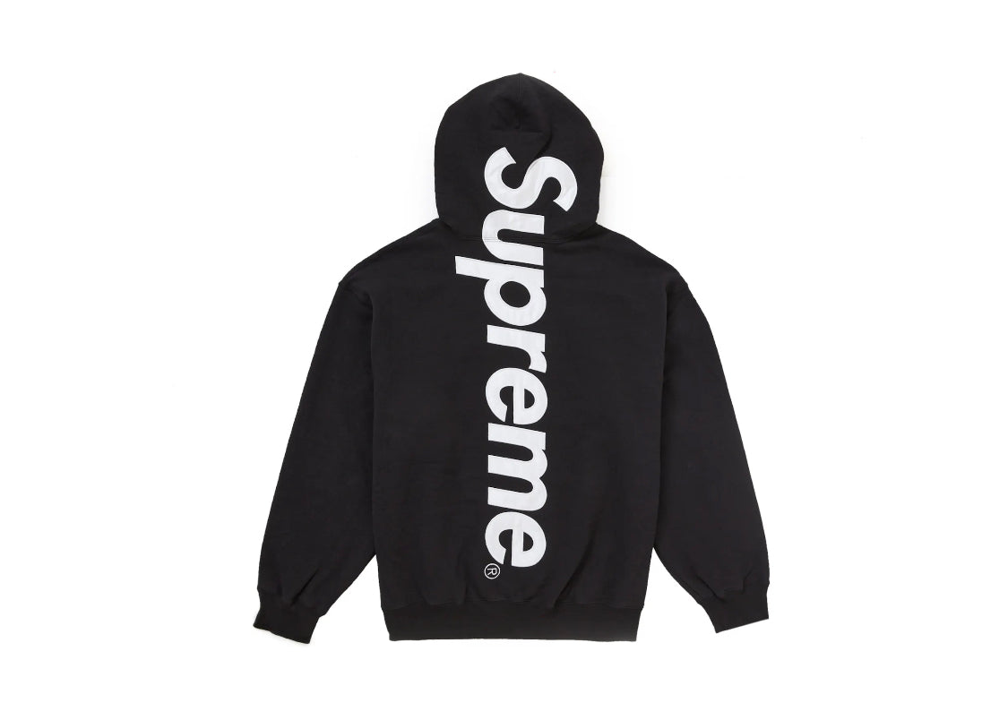 Supreme Satin Appliqué Hooded Sweatshirt Black