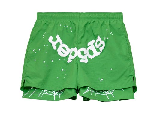 SP5DER OG Web Double Layer Shorts Green
