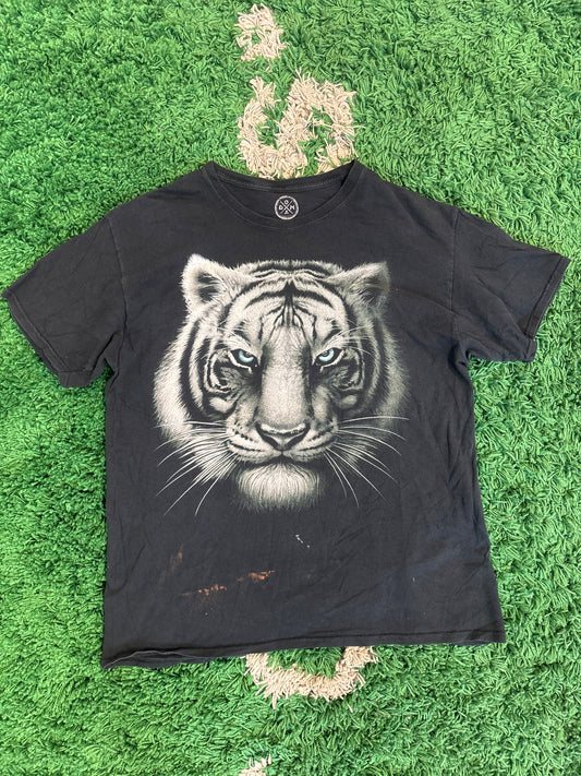 Vintage White Tiger Tee Black