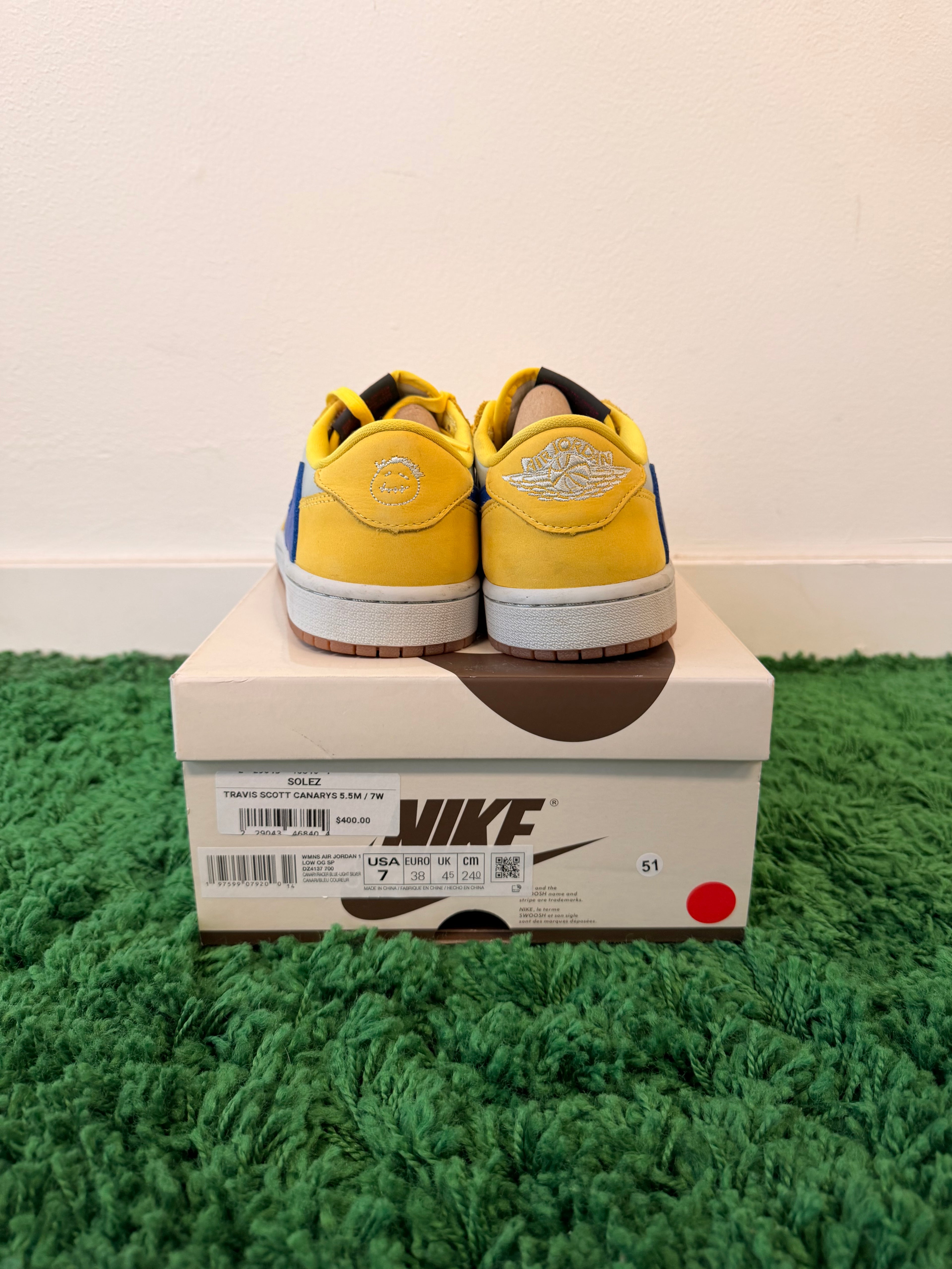 Used Jordan 1 Retro Low OG SP Travis Scott Canary (Women’s)