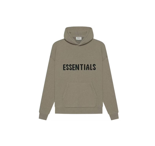 Fear Of God Essentials Knit Pullover Hoodie Taupe