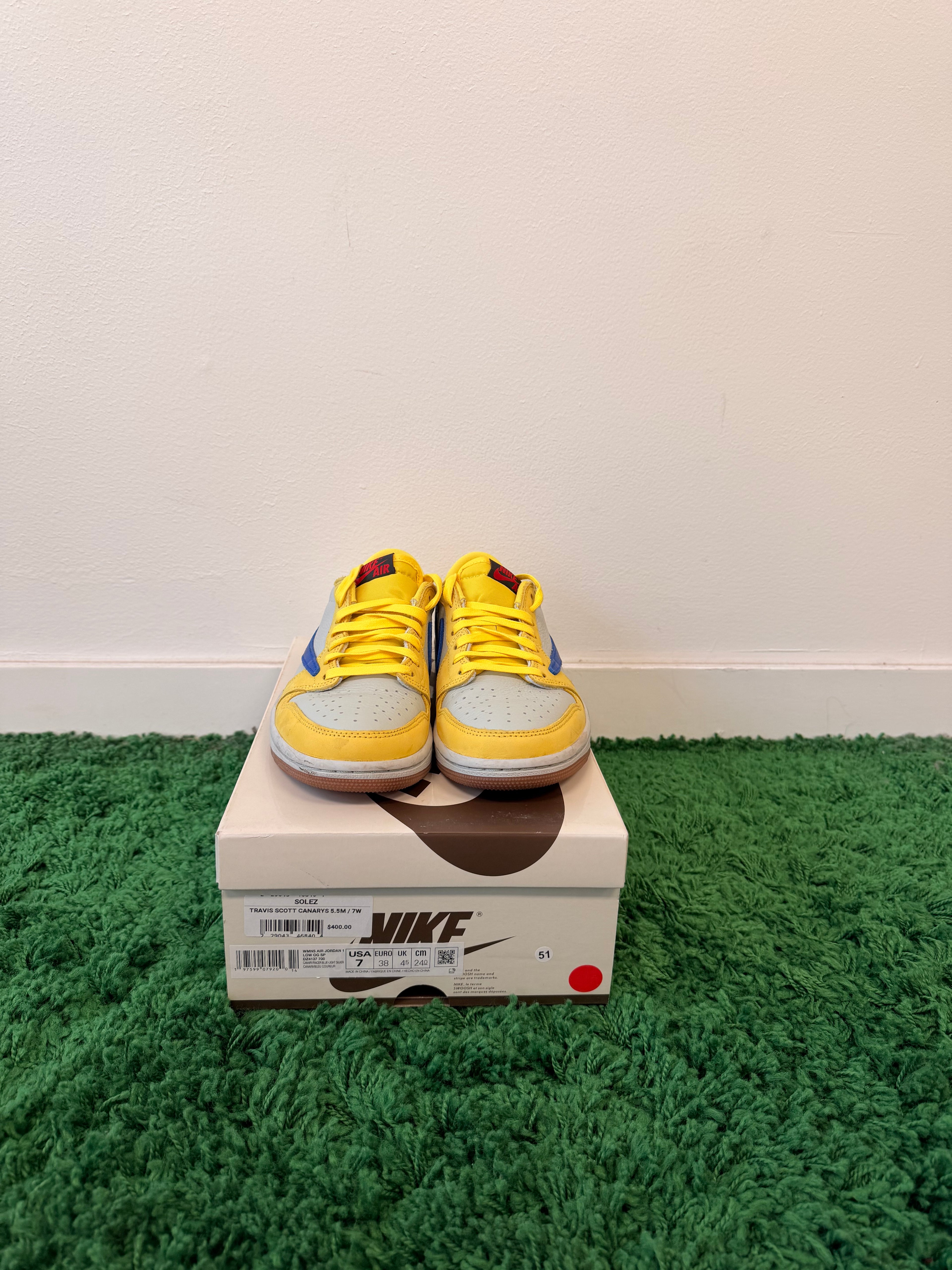 Used Jordan 1 Retro Low OG SP Travis Scott Canary (Women’s)