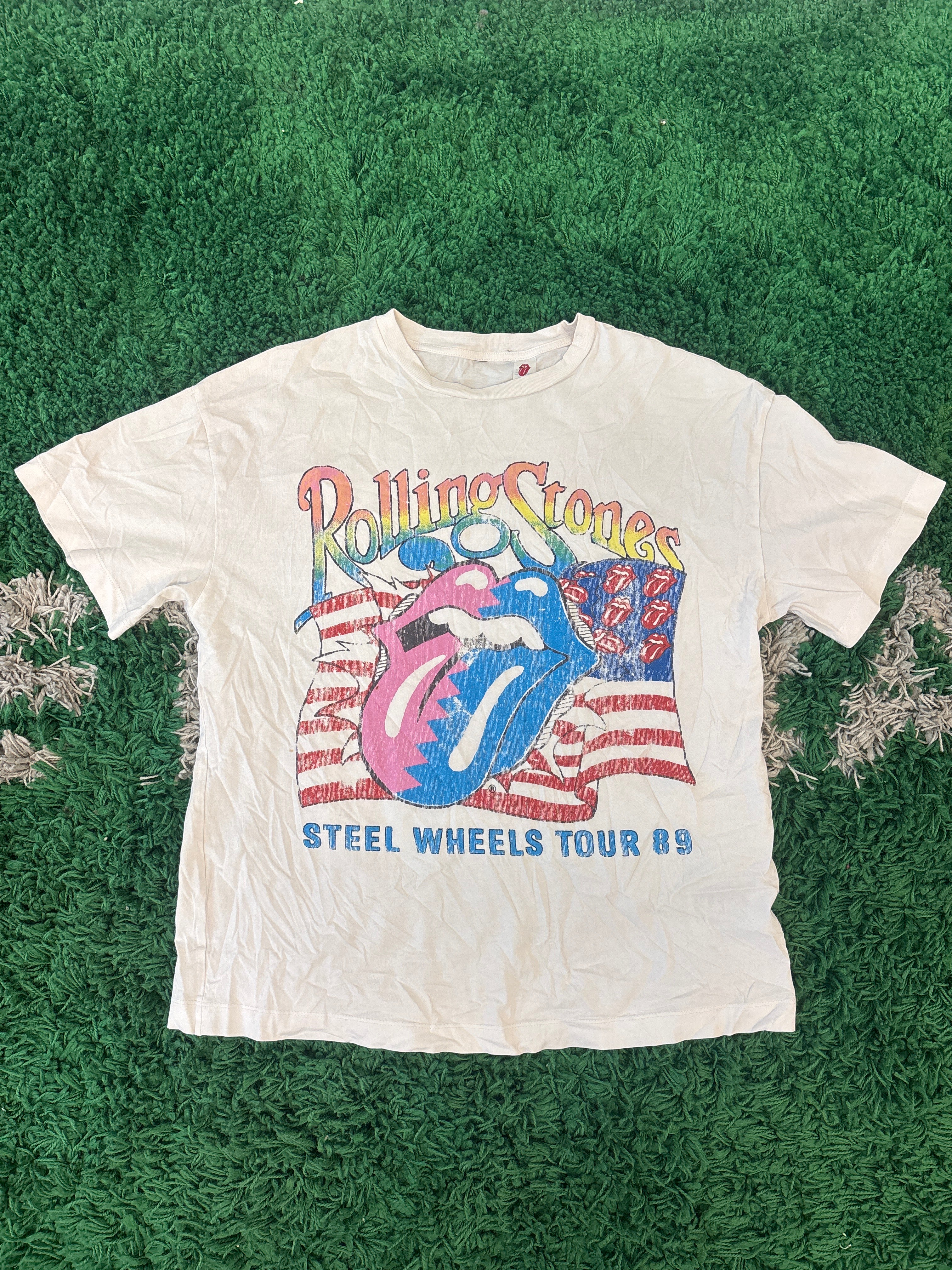 Vintage Rolling Stones Steel Wheels Tour ‘89 Tee White