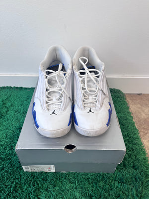 USED Jordan 14 Retro White Hyper Royal