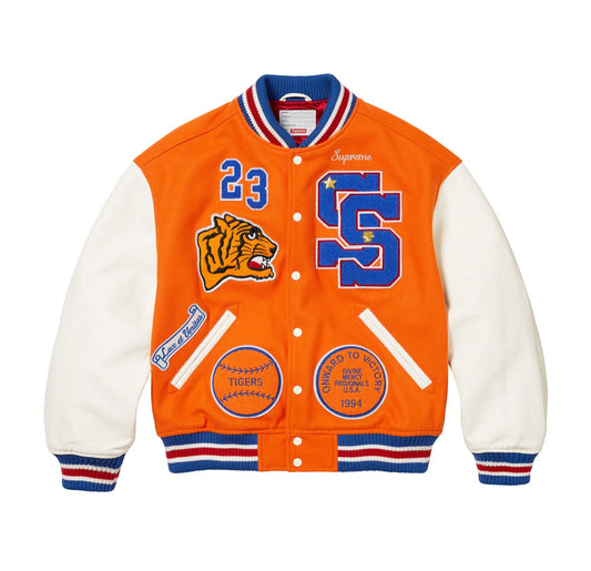 Supreme Tiger Varsity Jacket Orange