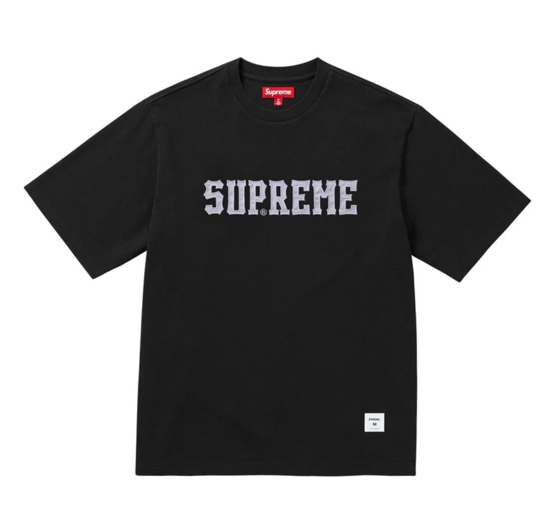 Supreme Twill Appliqué S/S Top Black