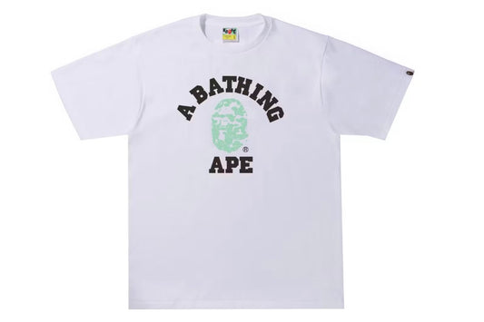 Bape Text Code Camo College Tee White