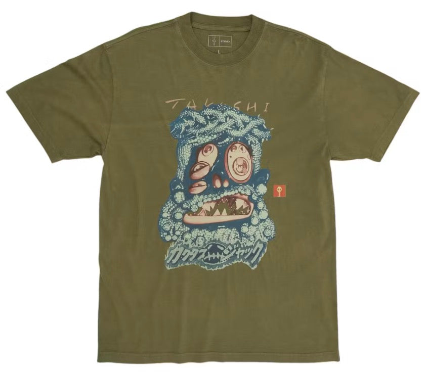 Travis Scott Cactus Jack x Takashi Murakami Melted Utopia Dream Zodiac Tee Olive