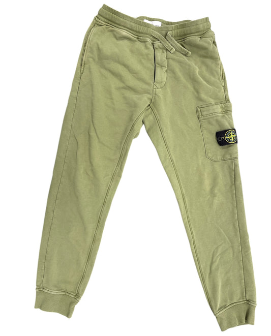 Used Stone Island Logo Joggers Green