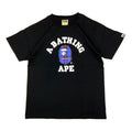 Bape Logo Check College Tee Black Blue