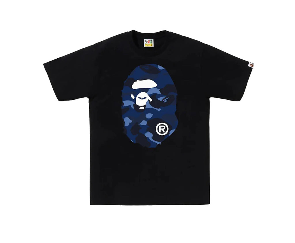 Bape Color Camo Big Ape Head Tee Black/Blue