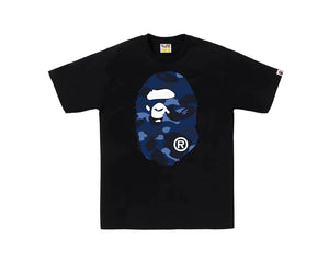 Bape Color Camo Big Ape Head Tee Black/Blue