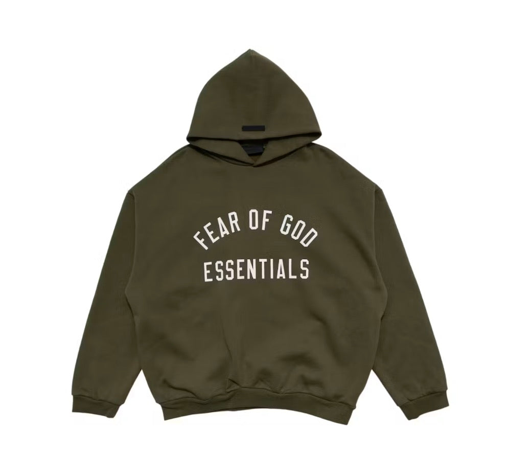 Fear of God Essentials Fleece Hoodie Military