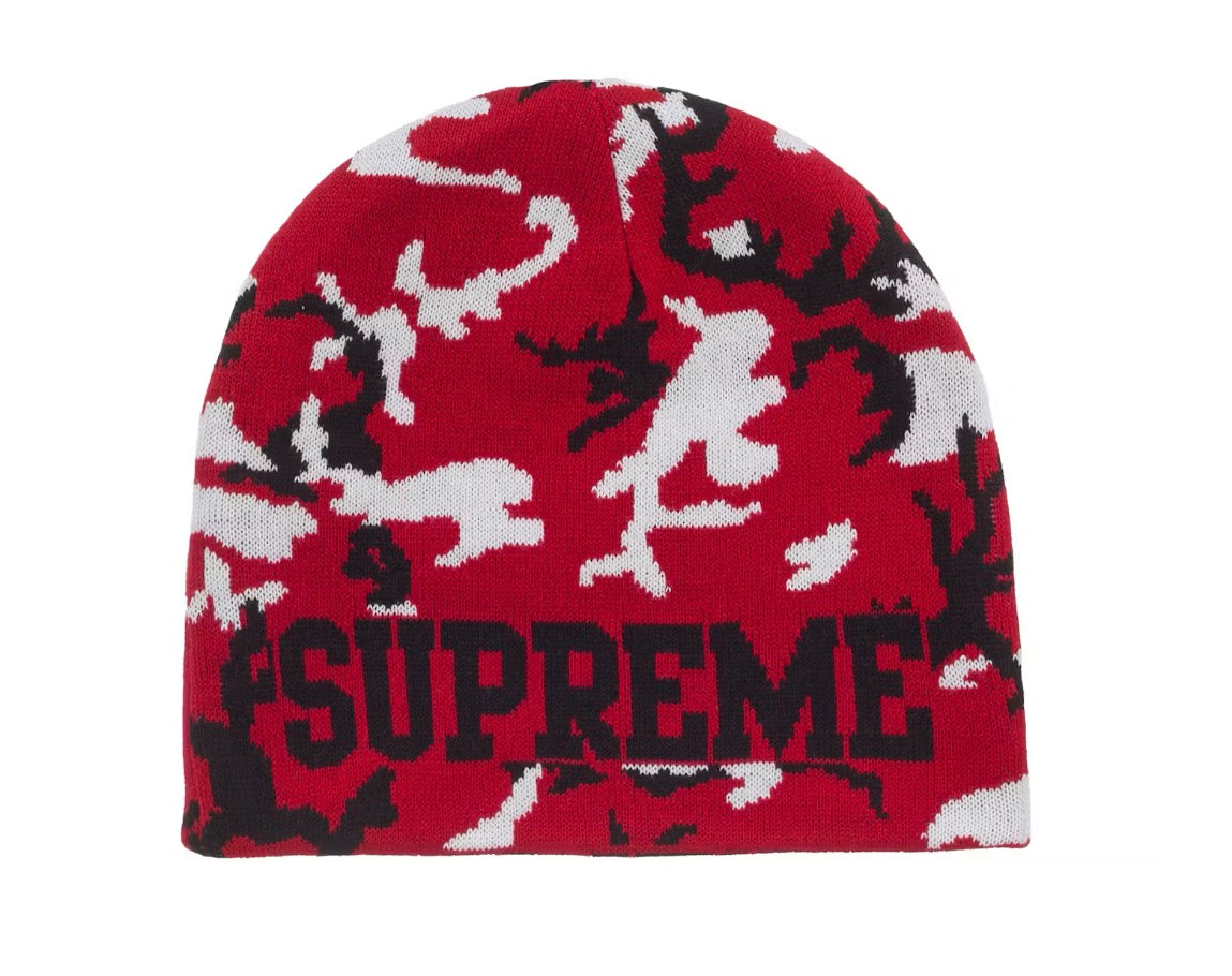 Supreme Reversible Camo Beanie Red
