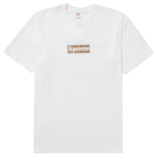 Supreme Burberry Box Logo Tee White