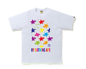 Bape Sta Pattern By Bathing Ape Tee White Multi