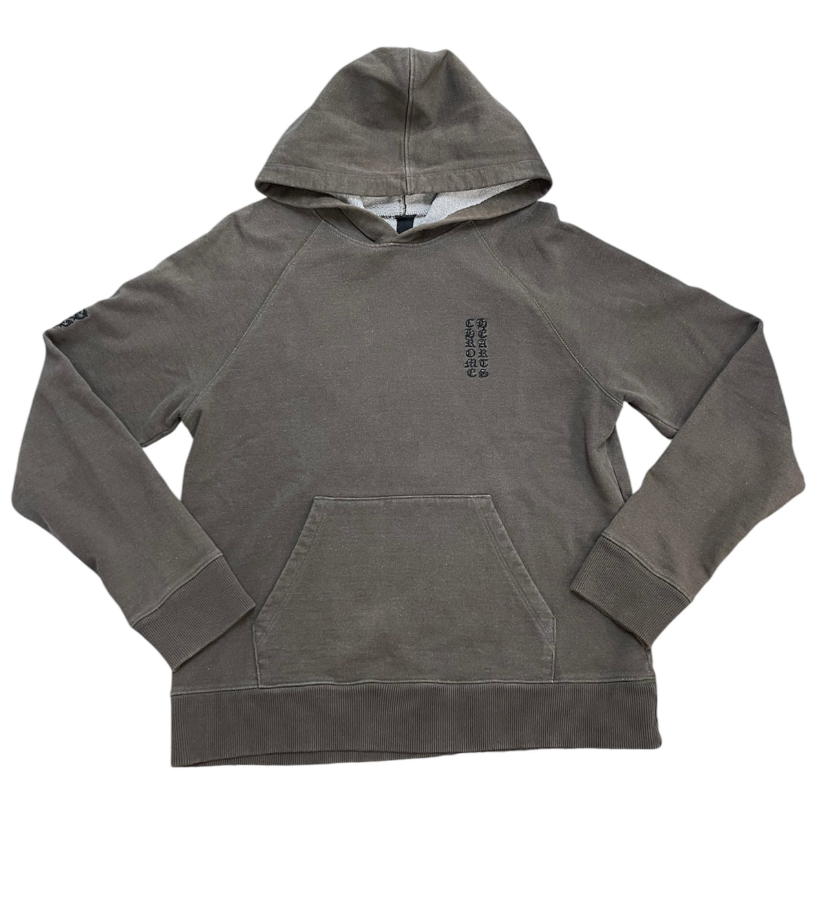 Used Chrome Hearts Y Not Vertical Logo Embroidery Hoodie Mocha