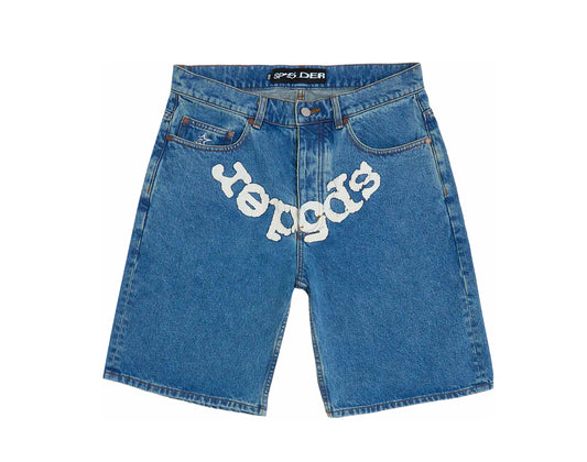 Sp5der OG Logo Denim Short Blue Denim