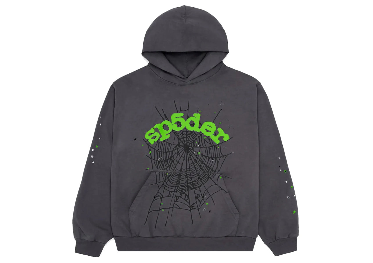 Sp5der Wait Web Hoodie Slate Grey