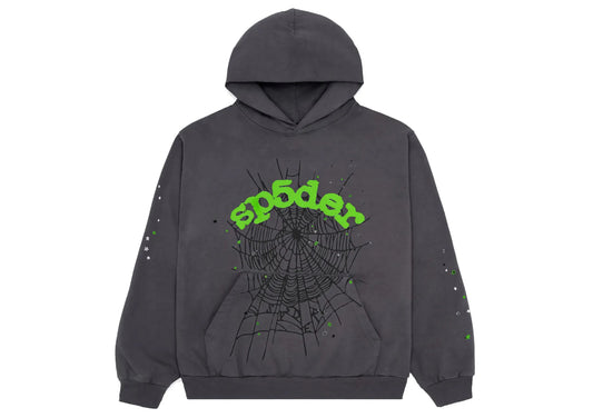 Sp5der Wait Web Hoodie Slate Grey