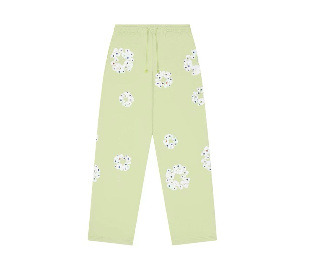 Denim Tears Rhinestone Cotton Wreath Sweatpants Mint