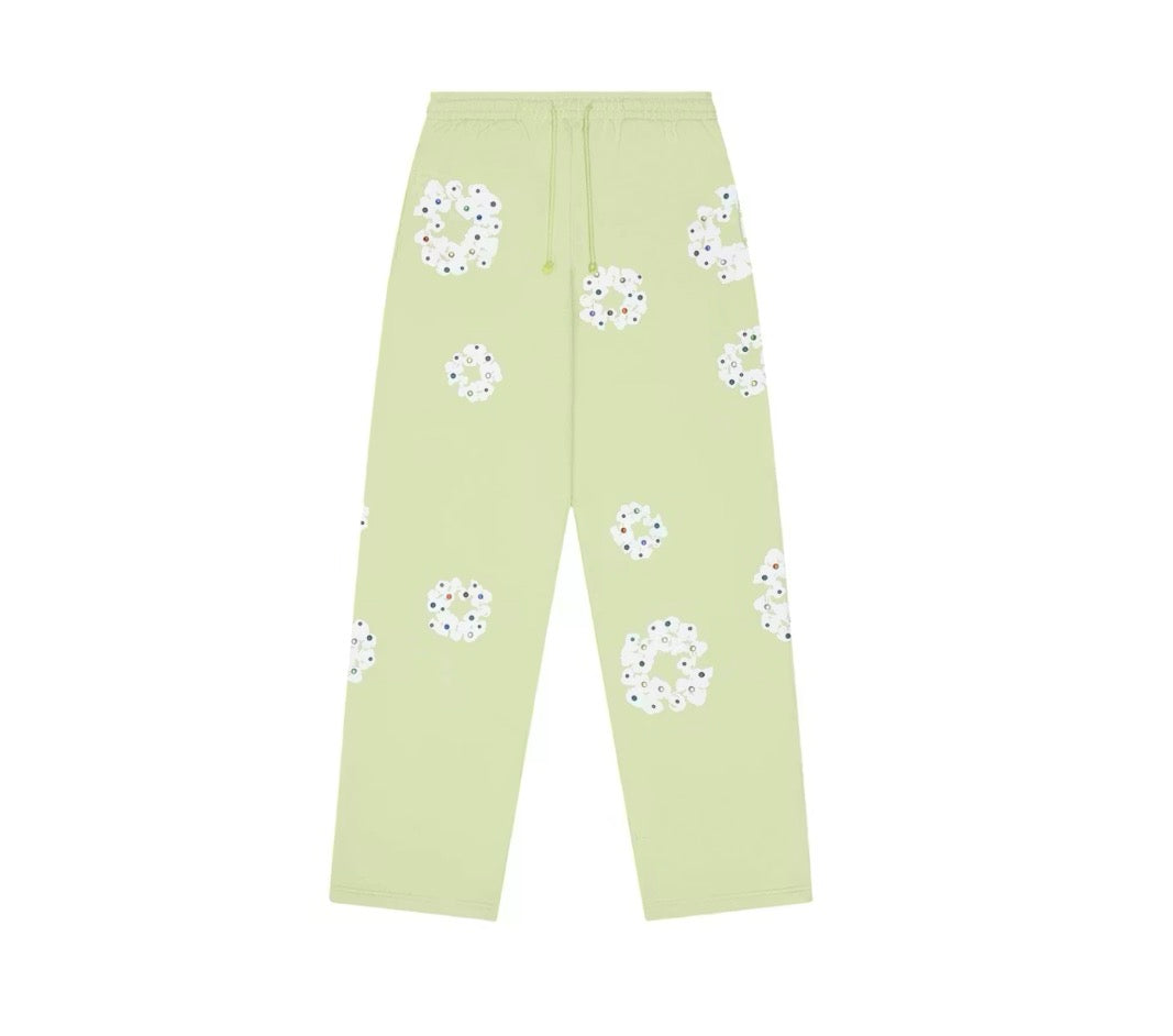 Denim Tears Rhinestone Cotton Wreath Sweatpants Mint