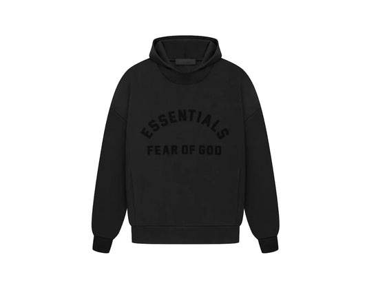 Fear Of God Essentials Arch Logo Hoodie Jet Black