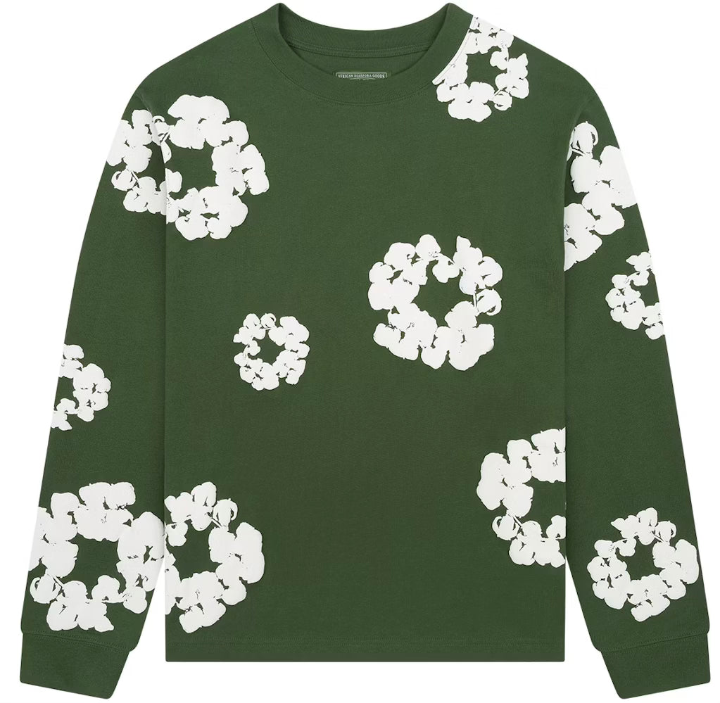 Denim Tears Long Sleeve Cotton Wreath
T-shirt Green
