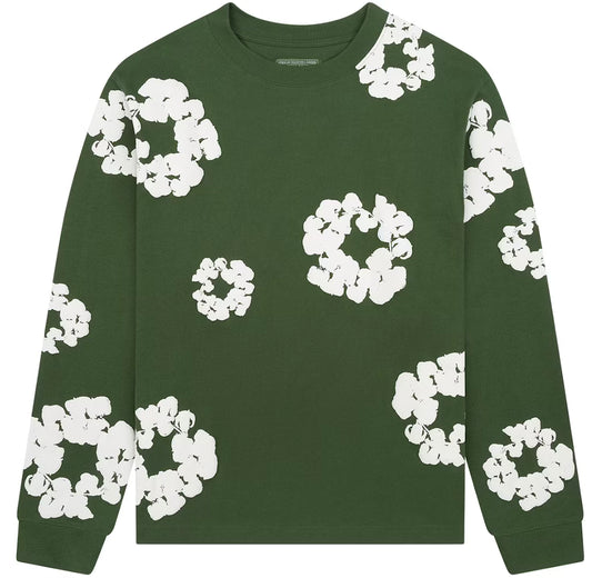 Denim Tears Long Sleeve Cotton Wreath
T-shirt Green