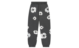 Denim Tears Rhinestone Cotton Wreath Sweatpants Vintage Black