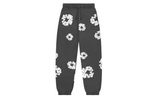 Denim Tears Rhinestone Cotton Wreath Sweatpants Vintage Black