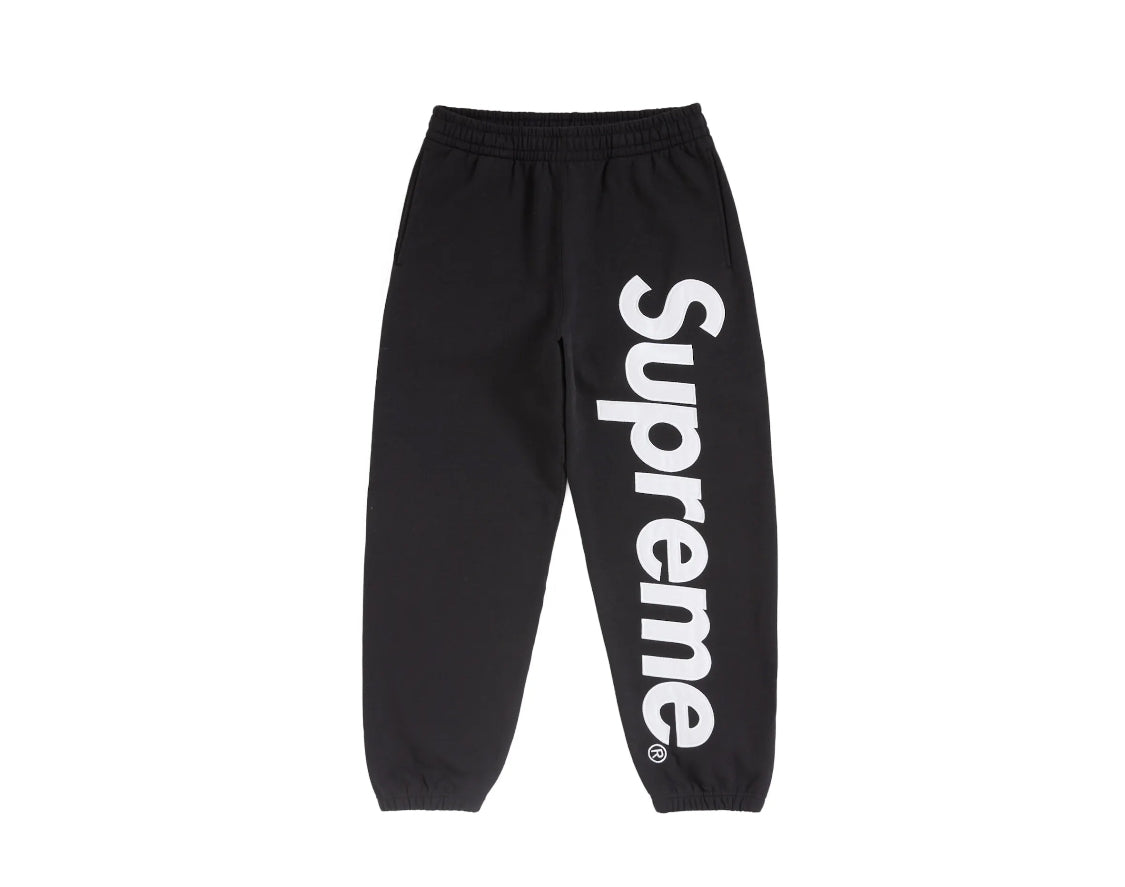 Supreme Satin Appliqué Sweatpant Black