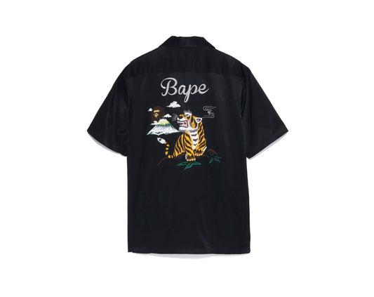 Bape Japan Culture Open Collar Shirt Black