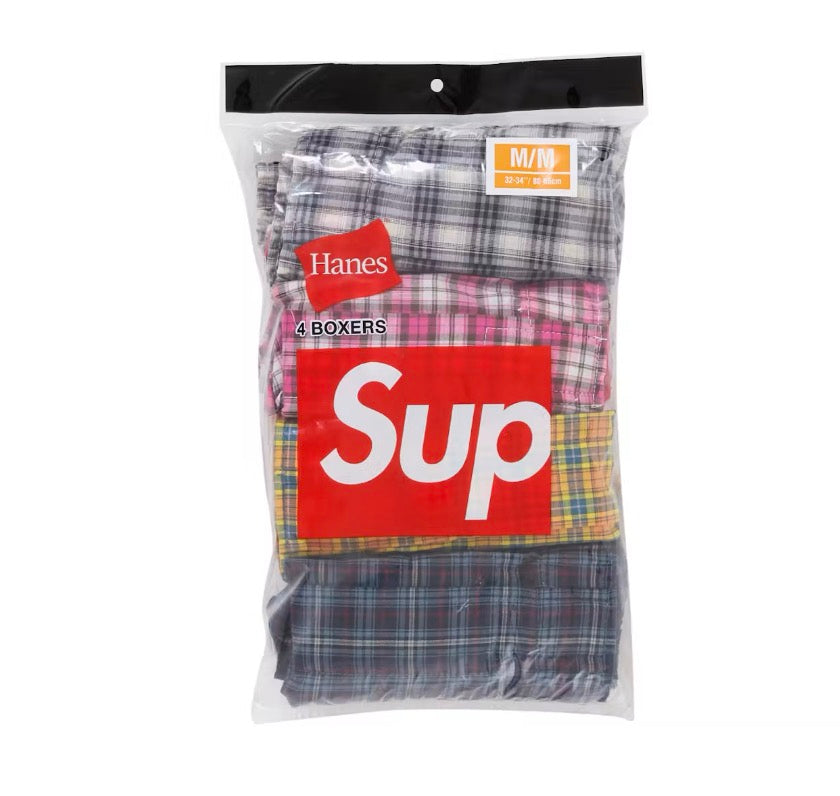 Supreme Hanes Plaid Boxers (4-Pack) Multicolor