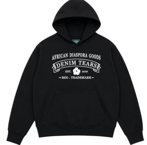 Denim Tears Hoodie Black ADG Hoodie White Print