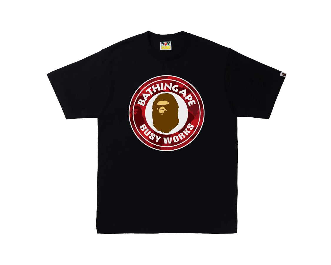 Bape Color Camo Busy Works Tee Black Red