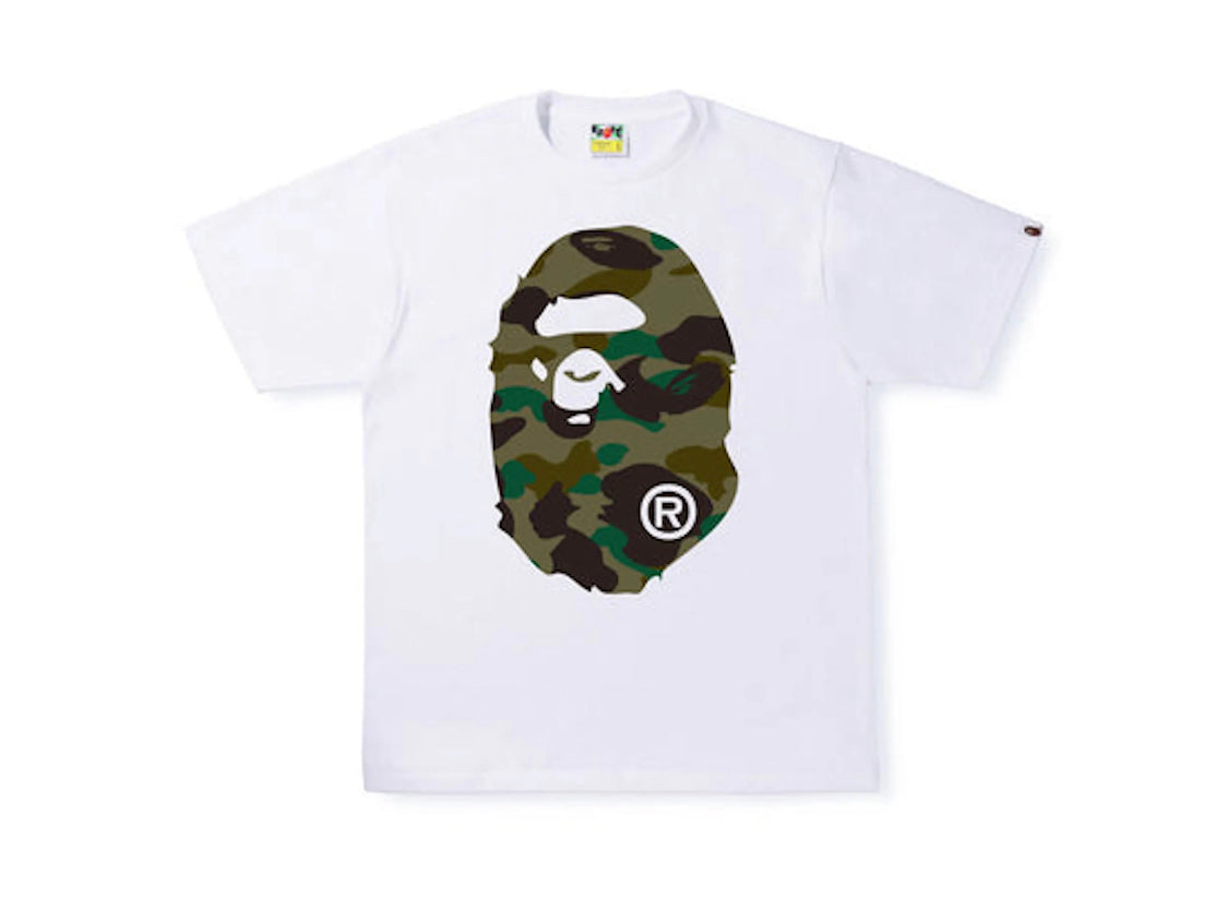 Bape 1st Camo Big Ape Head Tee White/Green