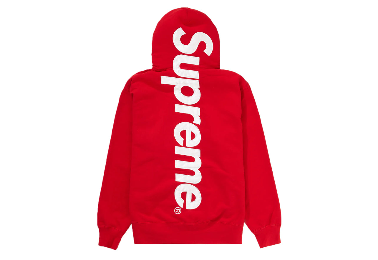 Supreme Satin Appliqué Hoodie Red