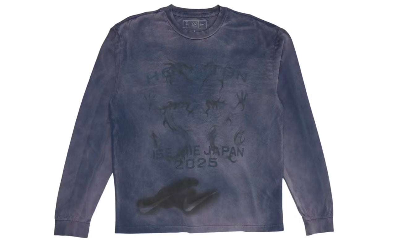 Travis Scott Cactus Jack x Fragment x Nike Houston To Ise Mie Longsleeve Washed Blue