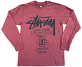Stussy World Tour LS Tee Burgundy