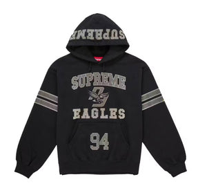Supreme Rhinestone Eagle Hooded Sweatshirt Black